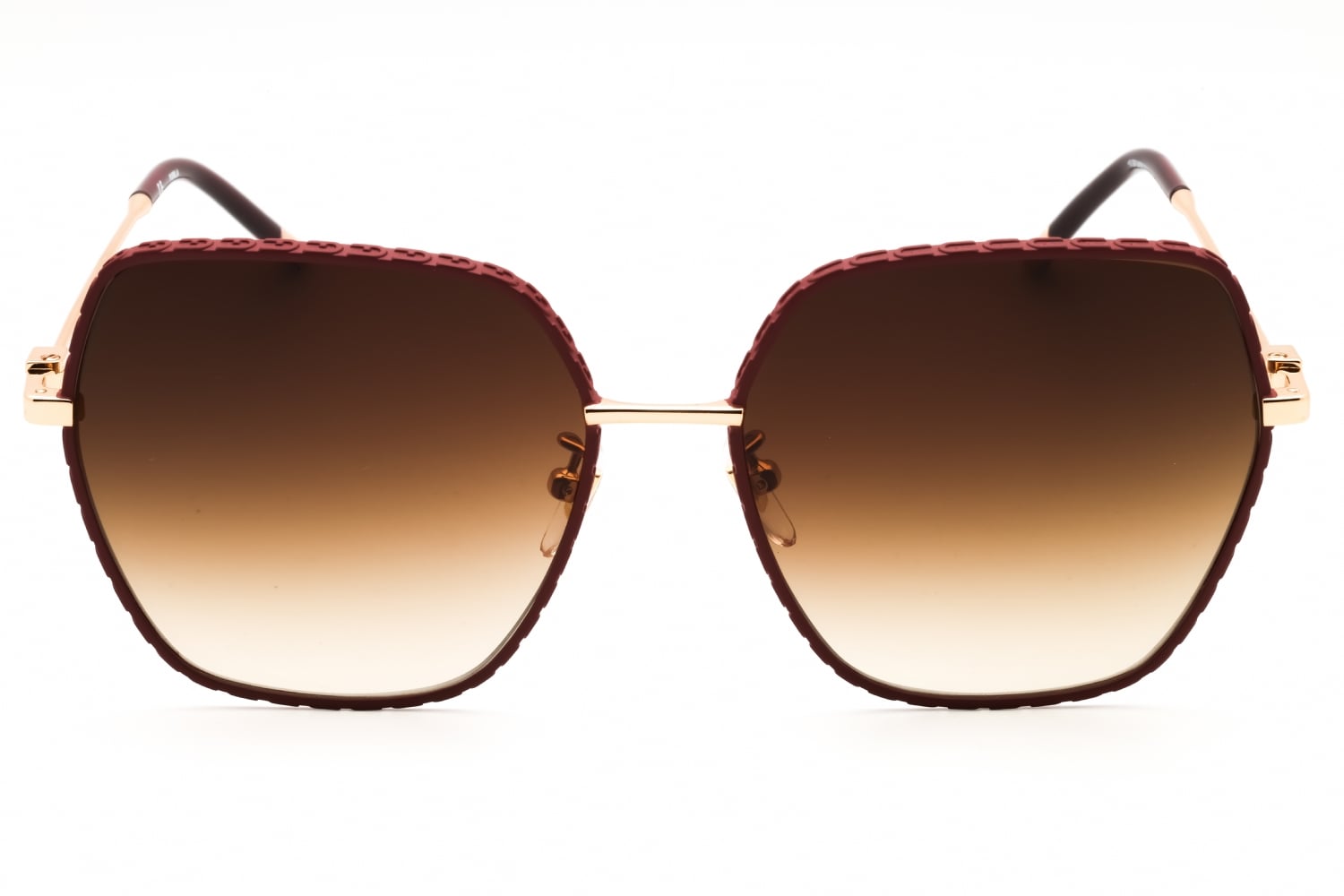 Furla Gold Frame Brown Gradient Square Lenses Sunglasses Furla Unisex Gradient Brown Square Sunglasses main image 4
