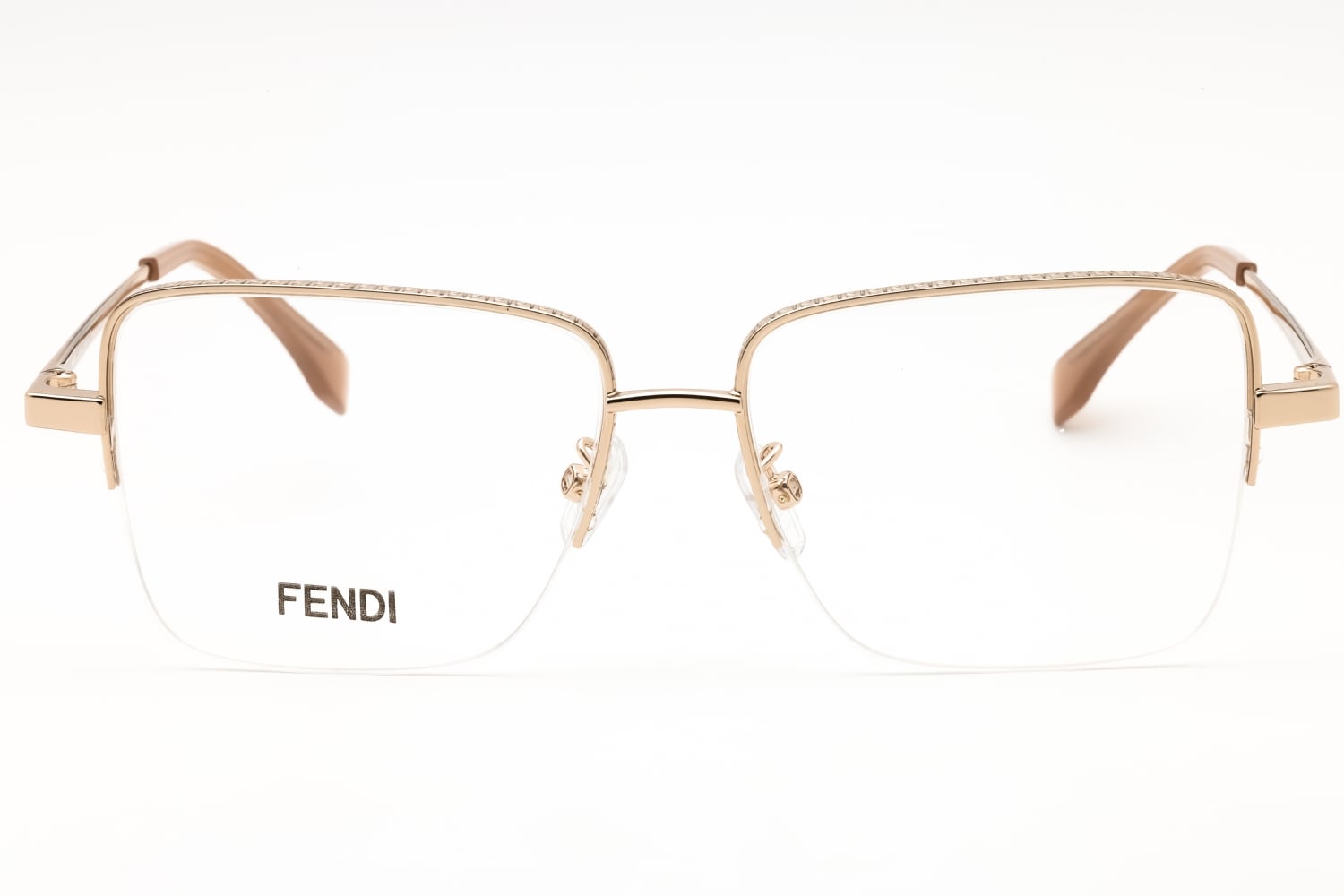 Fendi FE50107F 030 Square Eyeglasses - Gold 53mm FENDI EYEWEAR Baguette square-framed gold-tone optical  main image 4
