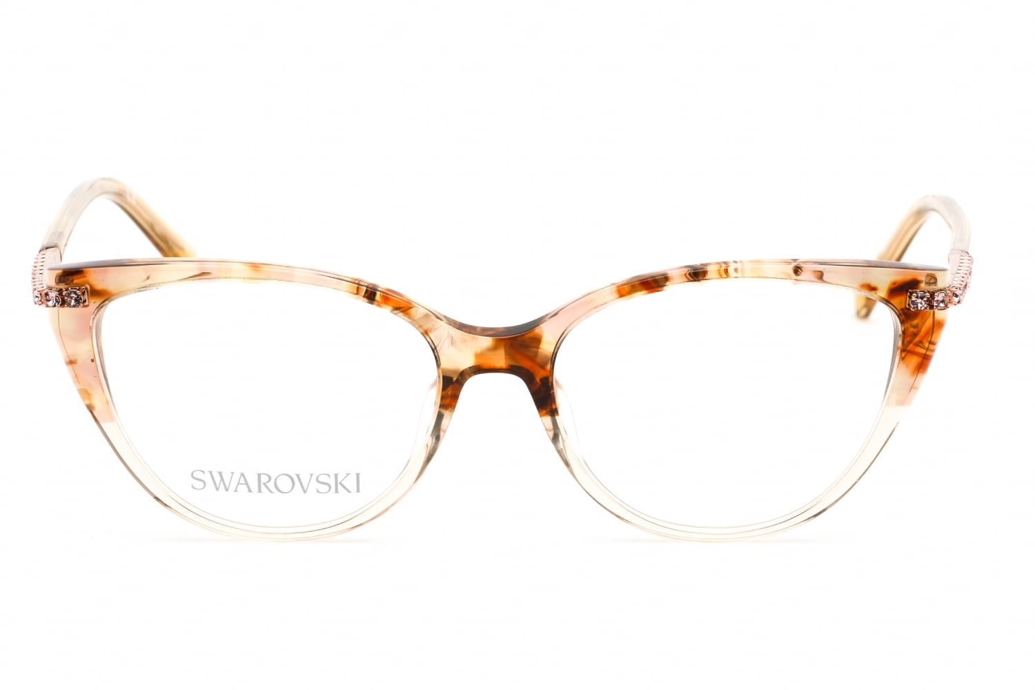 Swarovski SK5425 Womens Plastic Eyeglass Frame 052 Dark Havana 53-16 Swarovski SK5425 001 main image 3