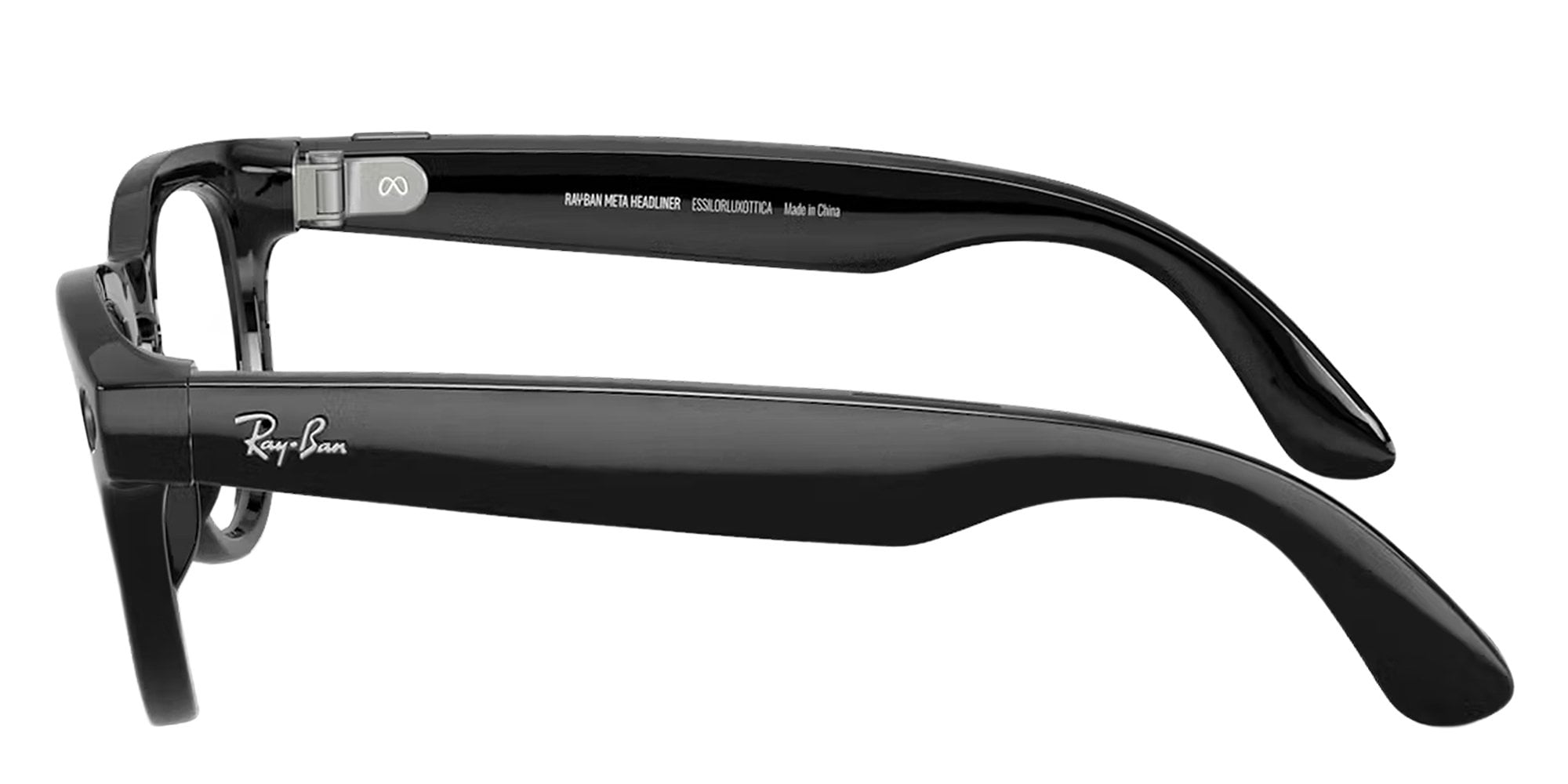 Meta Ray-Ban Headliner Shiny Black Transitions Glasses - Graph