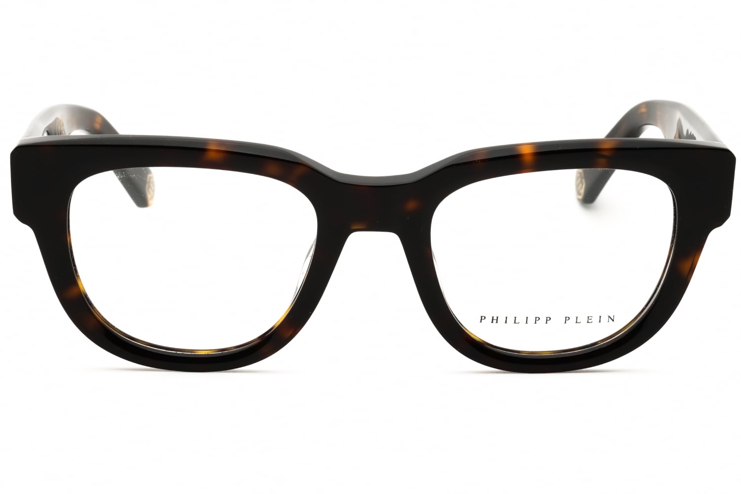 Philipp Plein VPP146M Eyeglasses Havana Acetate Round Philipp Plein Starlight Vpp146m Unisex Havana Squared  main image 2