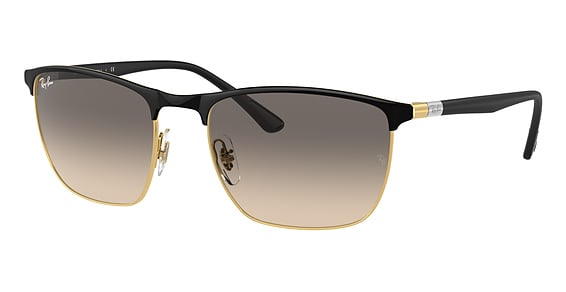 Ray-Ban RB3686 - Black On Arista, Metal, Oval frame