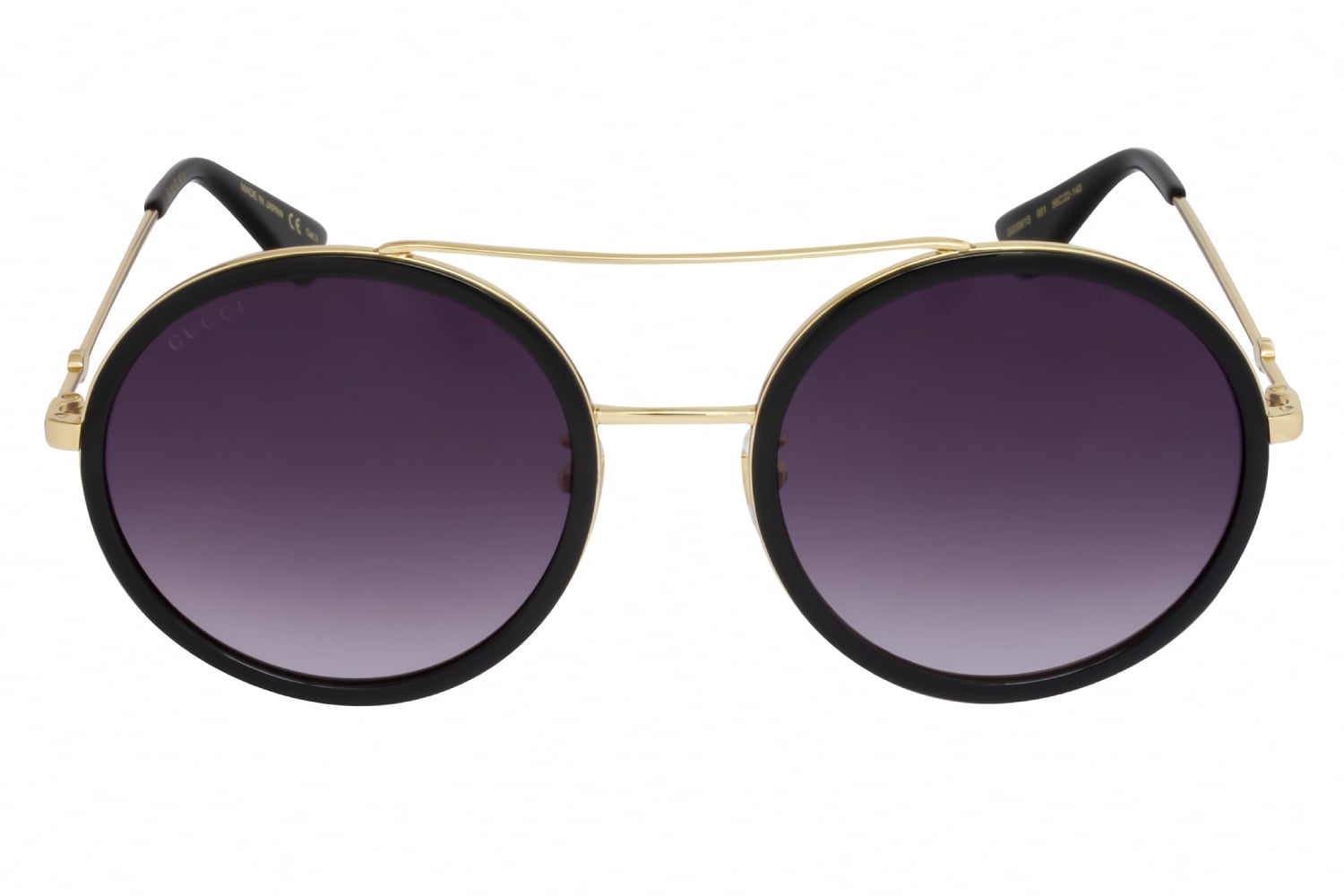 Gucci GG0061S - Black/gold, Metal, Round frame
