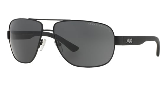 Armani Exchange AX2012S - Matte Black, Metal, Aviator frame