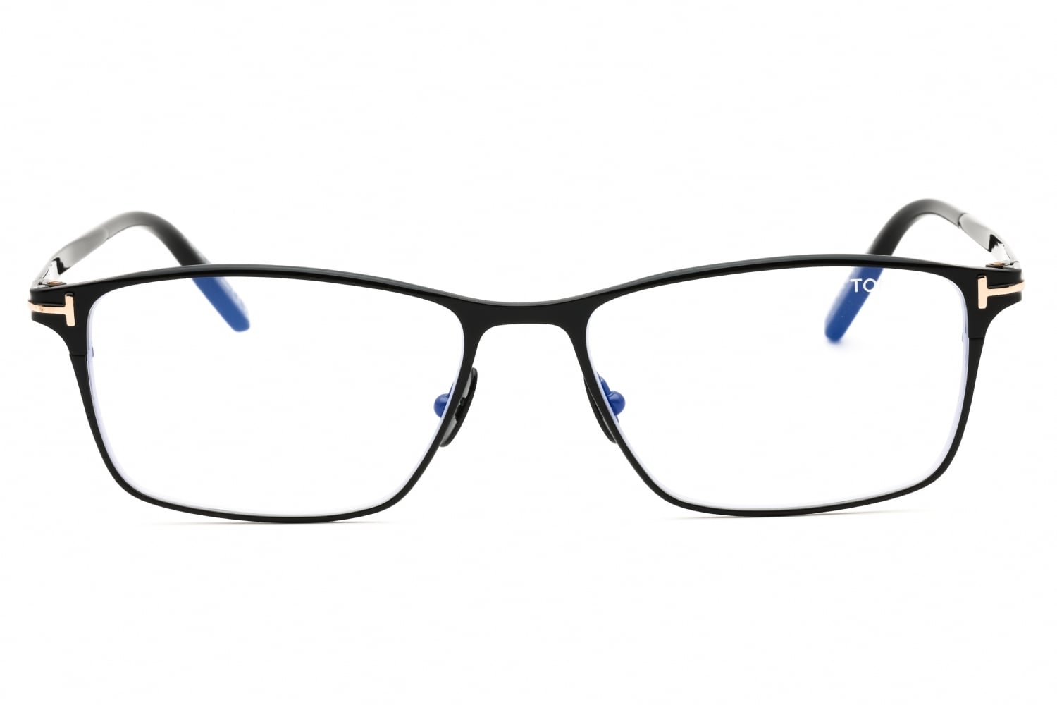 Tom Ford FT5935-B - Shiny Black/clear, Titanium, Rectangle frame