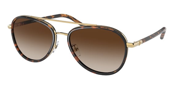 Tory Burch TY6089 - Dark Tortoise, Metal, Aviator frame