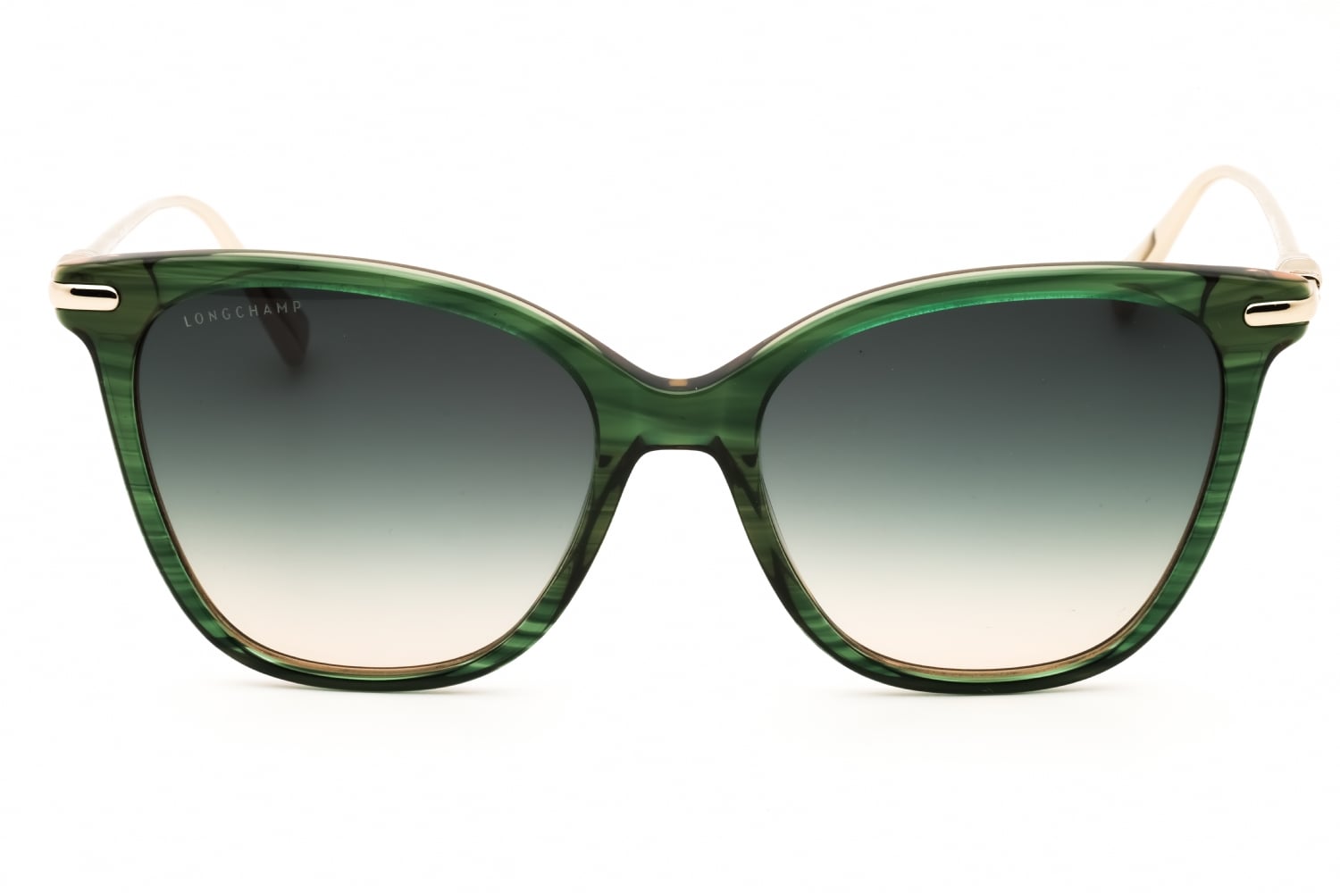 Longchamp LO757SN - Striped Green, Acetate, Cat Eye frame