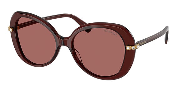 Swarovski SK6059 - Transparent Burgundy, Plastic, Oval frame