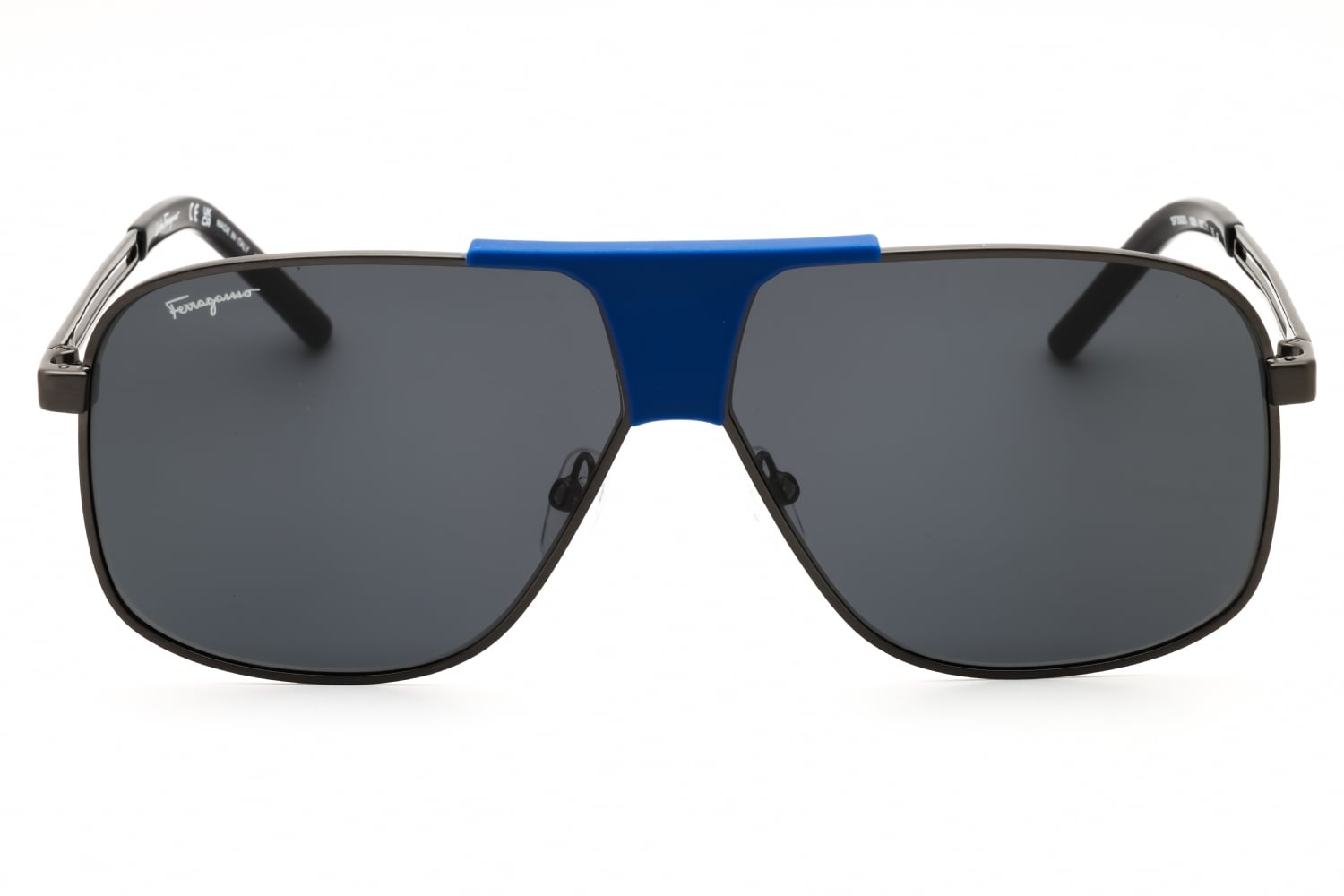 Salvatore Ferragamo SF292S - Dark Ruthenium/blue, Metal, Wrap-Around frame