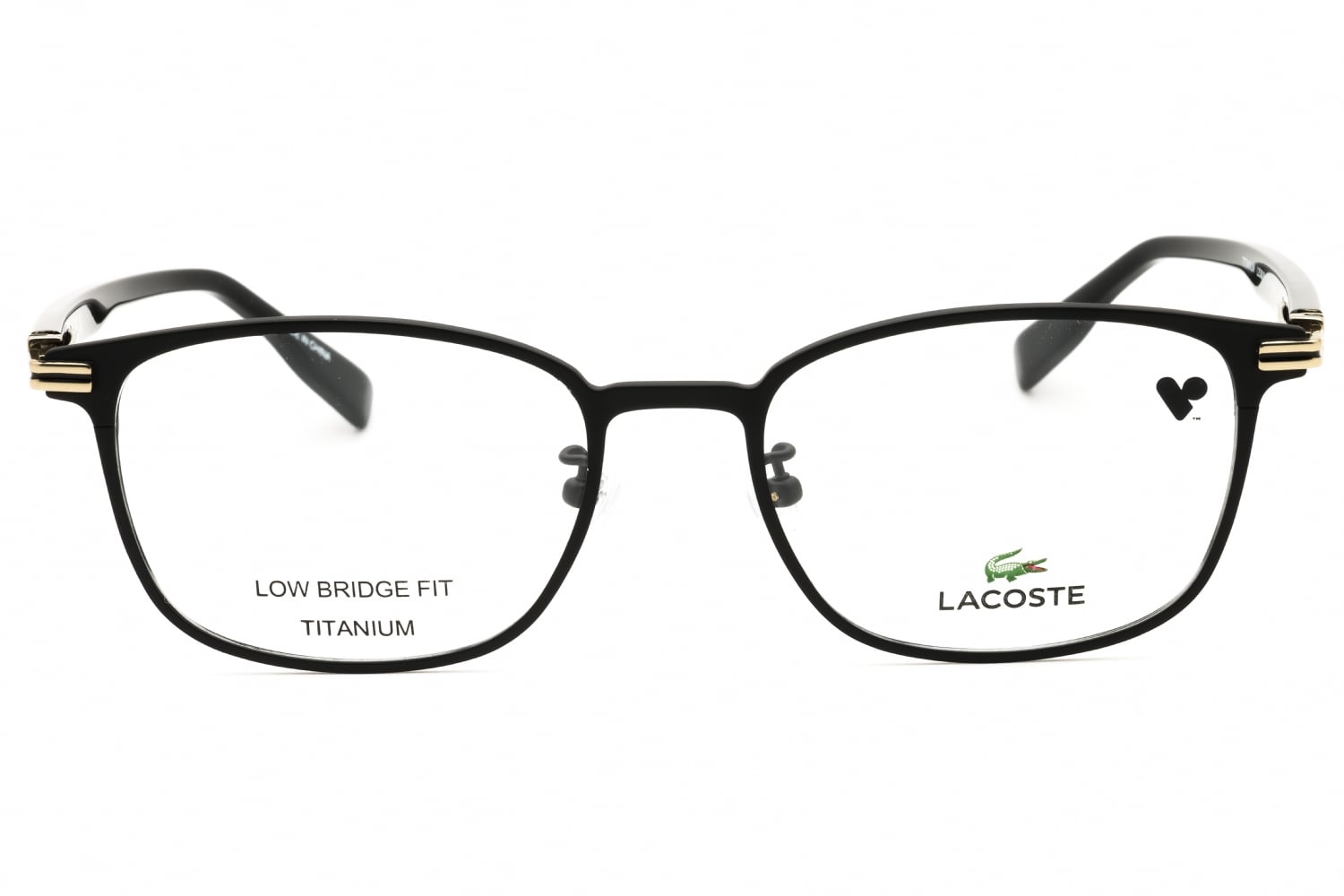 Lacoste L2530LB - Satin Black, Titanium, Oval frame