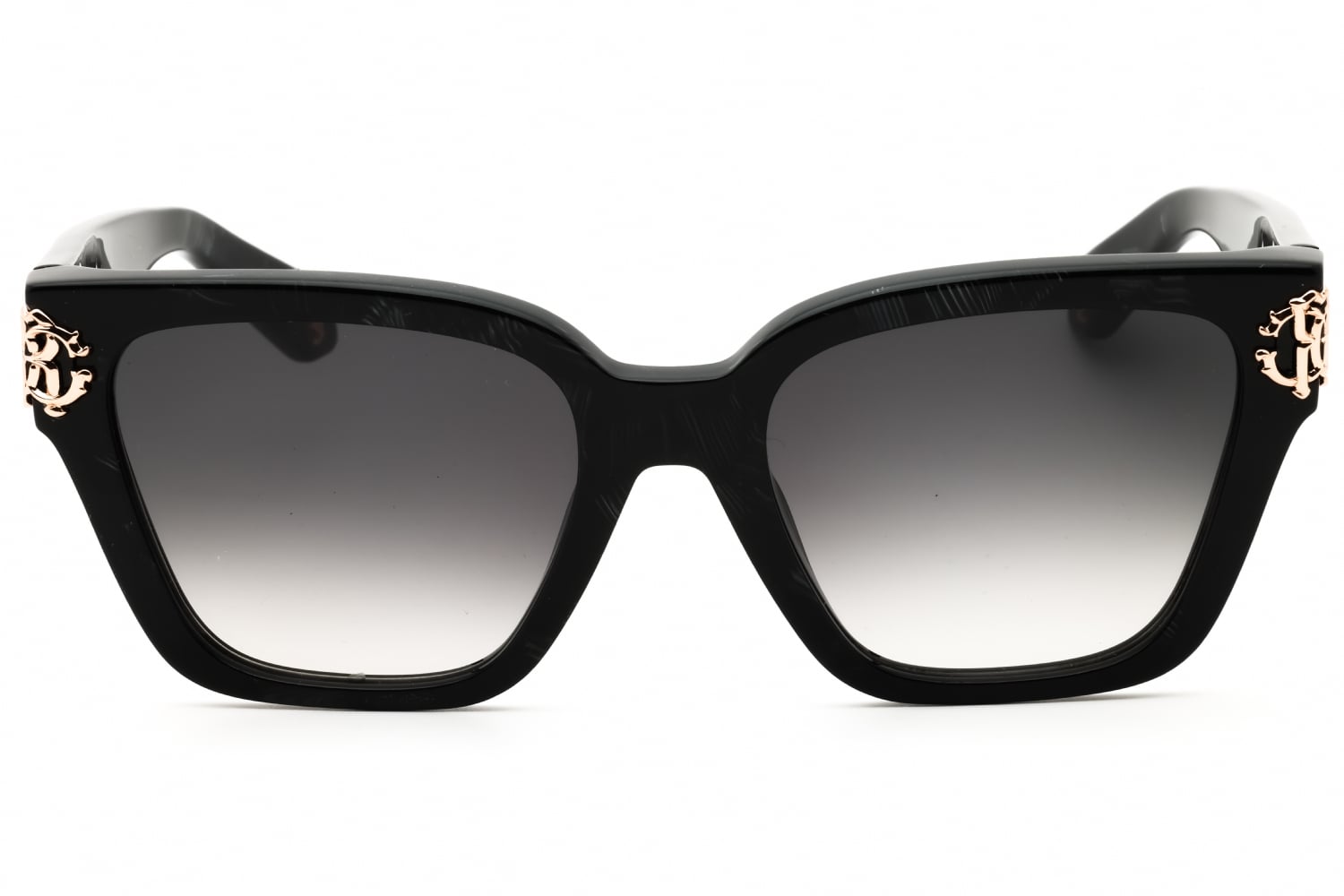 Roberto Cavalli SRC066M - Black W/white Temple, Acetate, Rectangle frame