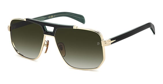 David Beckham DB 7157/S/US - Pef9k Goldgreen, Metal, Rectangle frame
