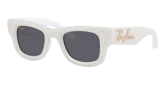 Ray-Ban RB4940BP WAYFARER PUFFER - White With Strass Pave, Acetate, Rectangle frame