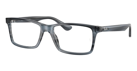 Ray-Ban RX5413 - Striped Blue, Plastic, Rectangle frame