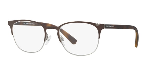 Emporio Armani EA1059 - Matte Brown & Gunmetal, Metal, Oval frame