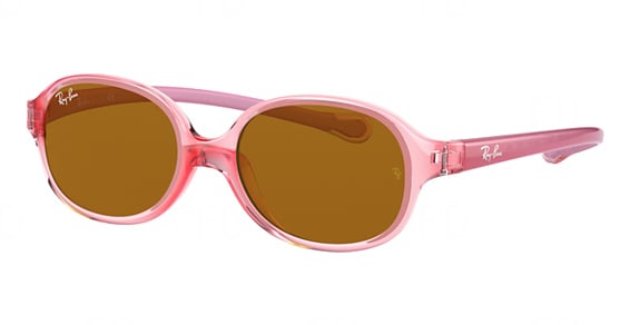 Ray-Ban RJ9187S - Transparent Light RED, Acetate, Oval frame