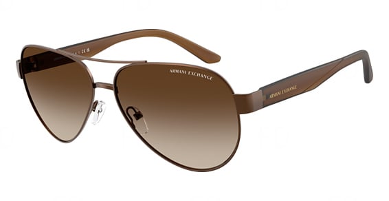 Armani Exchange AX2034S - Matte Dark Brown, Metal, Aviator frame
