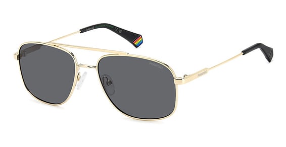 Polaroid PLD 6235/S/X - Gold Grey, Other, Rectangle frame