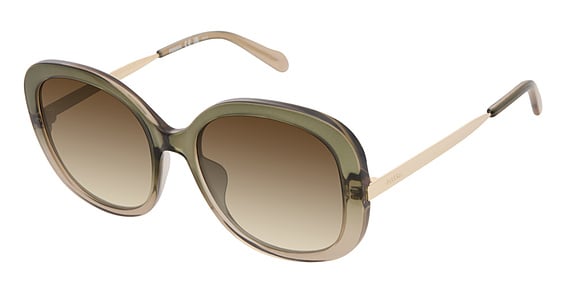 Fossil FOS 2166/G/S - 4n7ha Green Beig, Acetate, Rectangle frame