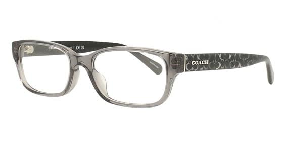 COACH HC6221U - Transparent Grey, Plastic, Oval frame