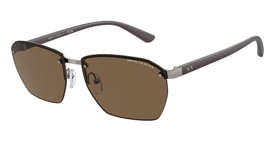 Armani Exchange AX2048S - Shiny Gunmetal, Metal, Oval frame