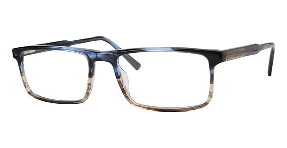 Liz Claiborne CB 328 - Hrnbrwblu, Acetate, Rectangle frame