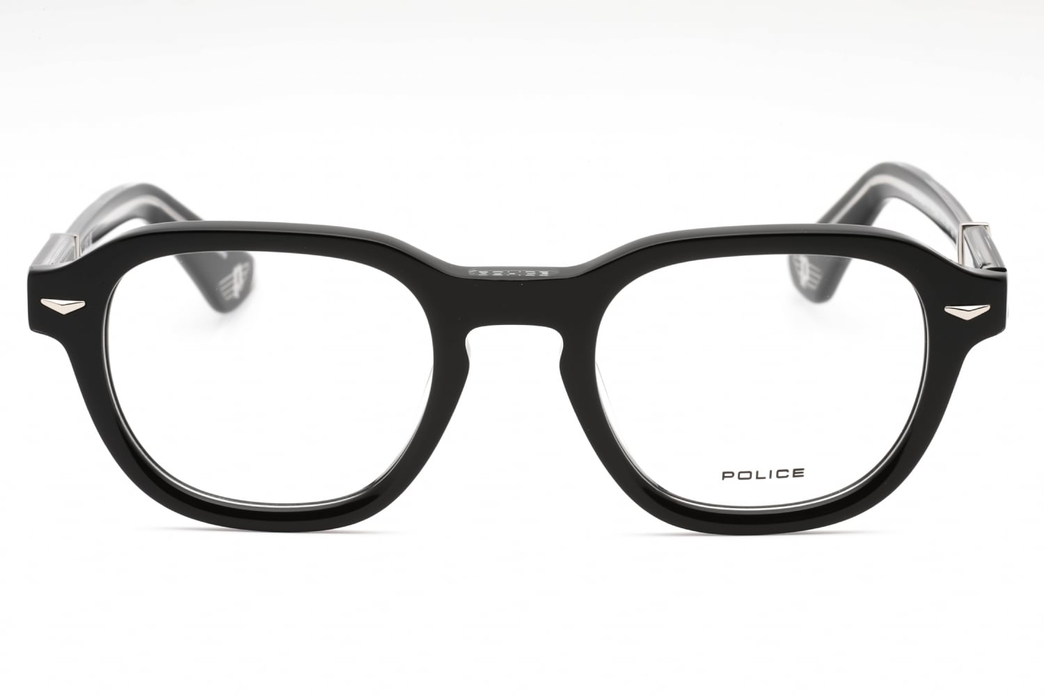 Police VPLG81 - Shiny Black, Plastic, Round frame