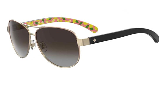 Kate Spade Dalia2/P/S - Au2la Red Gold R, Metal, Aviator frame