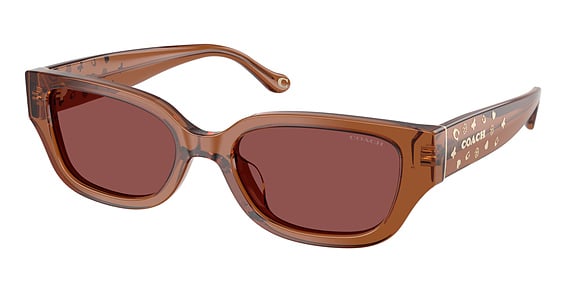 COACH HC8439U CBZ52 - Transparent Brown, Plastic, Rectangle frame