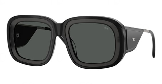 Diesel DL2015U - Black Transparent Dark G, Plastic, Rectangle frame