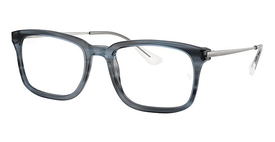 Ray-Ban RX5437 - Striped Blue, Plastic, Oval frame