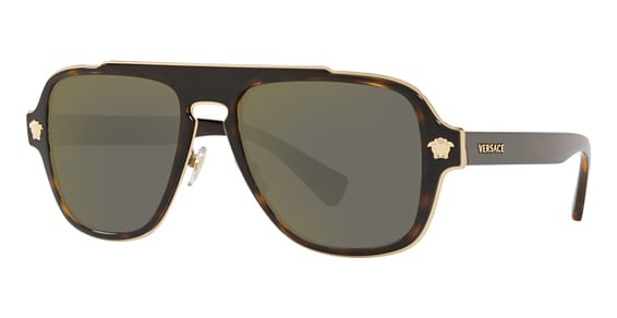 Versace VE2199 - - Havana, Metal, Aviator frame