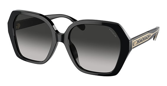 COACH HC8404U CR615 - Black, Plastic, Rectangle frame