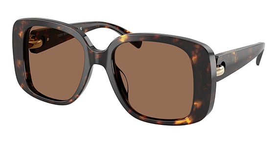 Tory Burch TY7223U - Brown Tortoise, Plastic, Rectangle frame