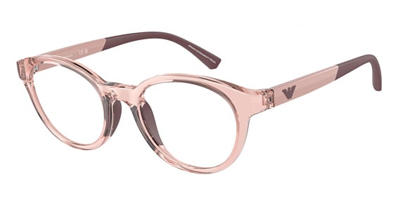 EMPORIO ARMANI KIDS EK3205 - Shiny Transparent Pink, Acetate, Oval frame