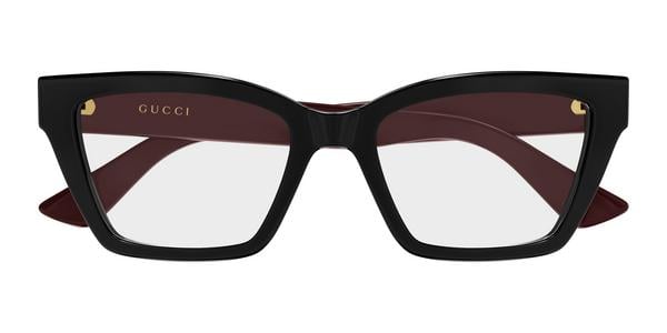 Gucci GG1715O - Black Burgundy, Plastic, Cat Eye frame