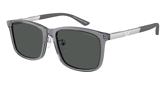 Emporio Armani EA4241D - Shiny Transparent Grey, Plastic, Rectangle frame