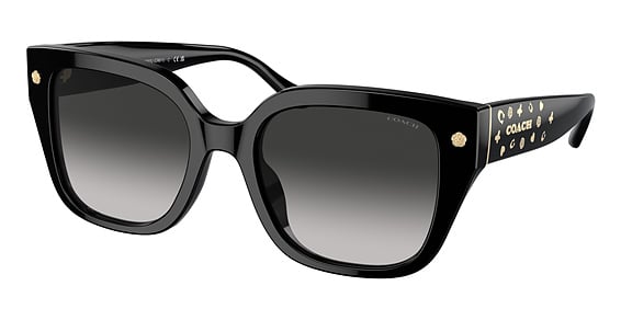 COACH HC8392U CR611 - Black, Plastic, Cat Eye frame