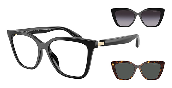 Emporio Armani EA4254U - Shiny Black, Acetate, Cat Eye frame