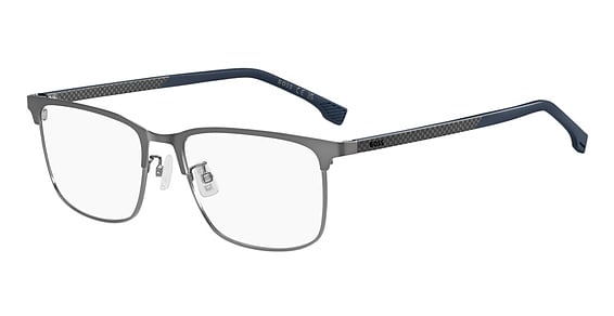 Hugo Boss Boss 1802/F - Matte Dark Ruthenium Blue, Stainless Steel, Rectangle frame