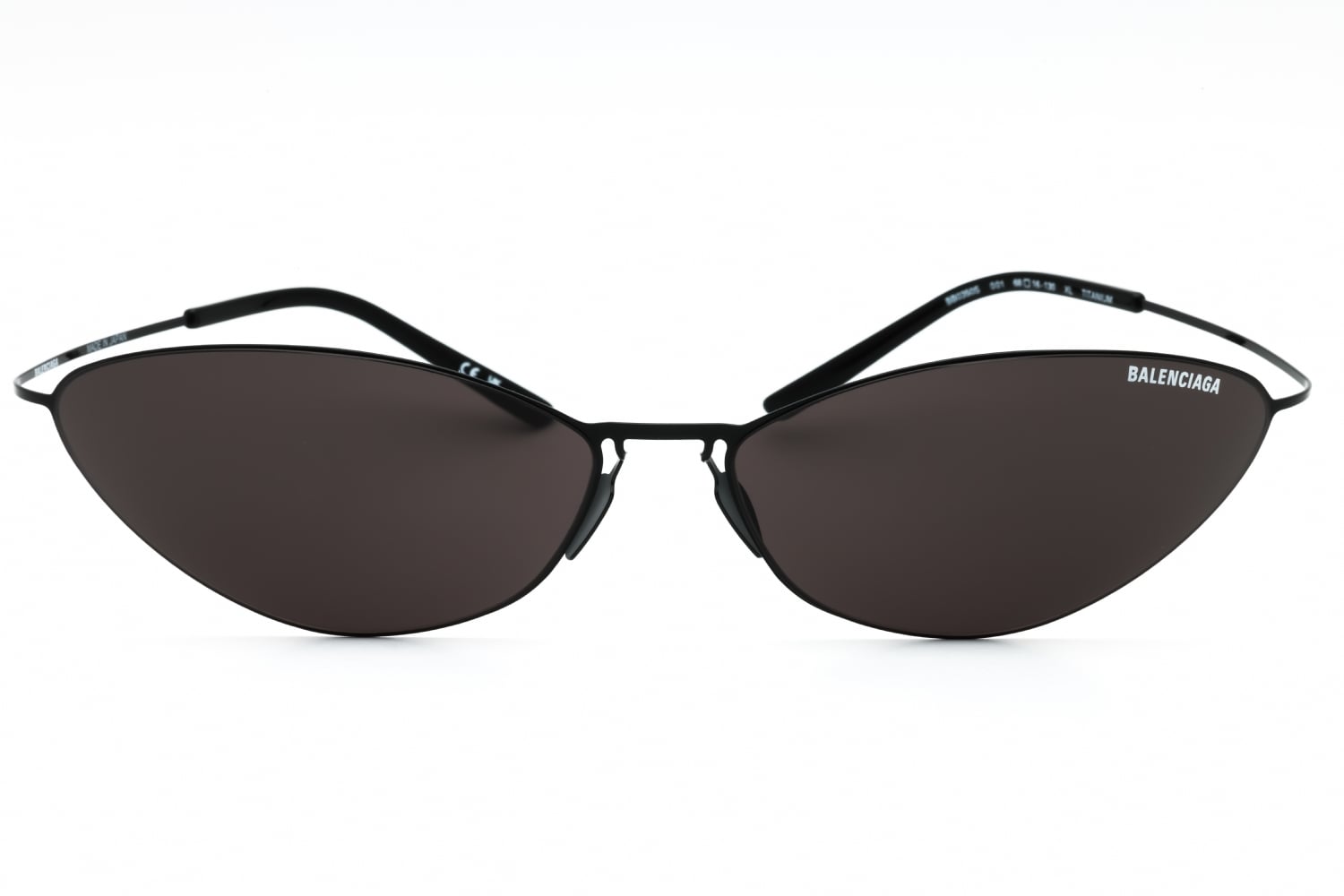 Balenciaga BB0350S - Black, Titanium, Oval frame