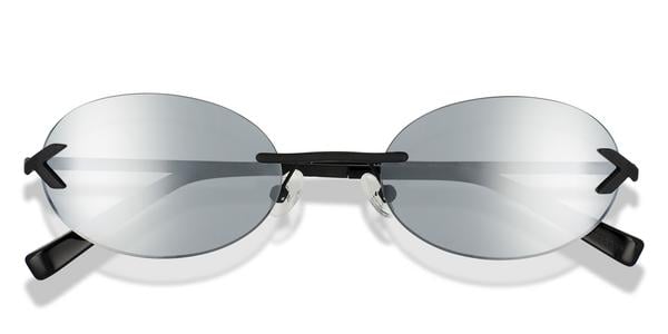 KITS Kura Sun - Matte Black, Stainless Steel, Oval frame