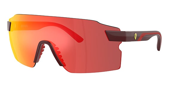 FERRARI FZ6024U - Red Bordeaux Matte, Acetate, Wrap-Around frame