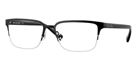 Brooks Brothers BB1113T - Matte Black, Titanium, Rectangle frame