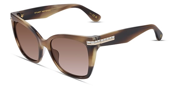 Stuart Weitzman WZN 8024/G/S - 9n4ha Havn Brwn, Acetate, Rectangle frame
