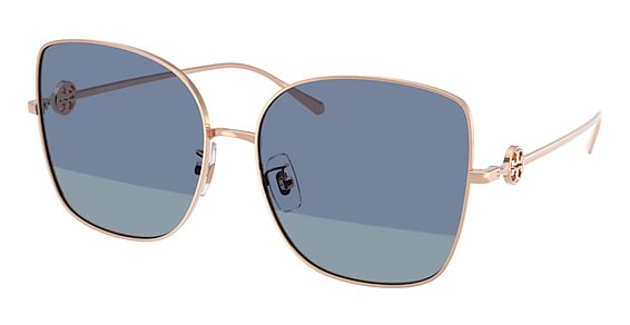 Tory Burch TY6106D - Shiny Light Rose Gold, Metal, Rectangle frame