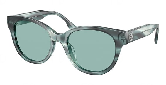Tory Burch TY7236U - Teal Striated, Plastic, Mixed Shapes frame