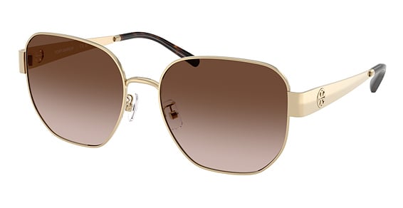 Tory Burch TY6117 - Shiny Light Gold, Metal, Round frame