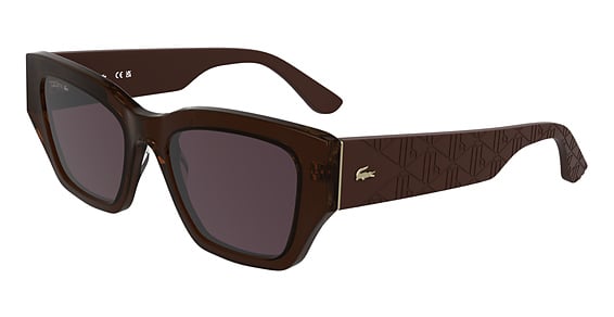 Lacoste L6053S N - Dark Brown, Plastic, Oval frame