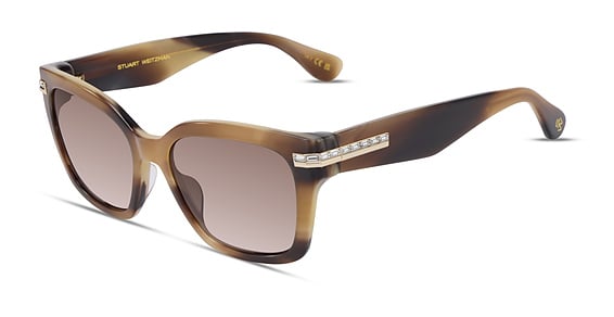 Stuart Weitzman WZN 8025/G/S - 9n4ha Havn Brwn, Acetate, Rectangle frame